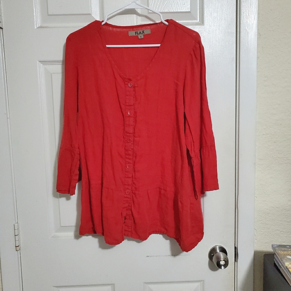 Coral Linen Tunic